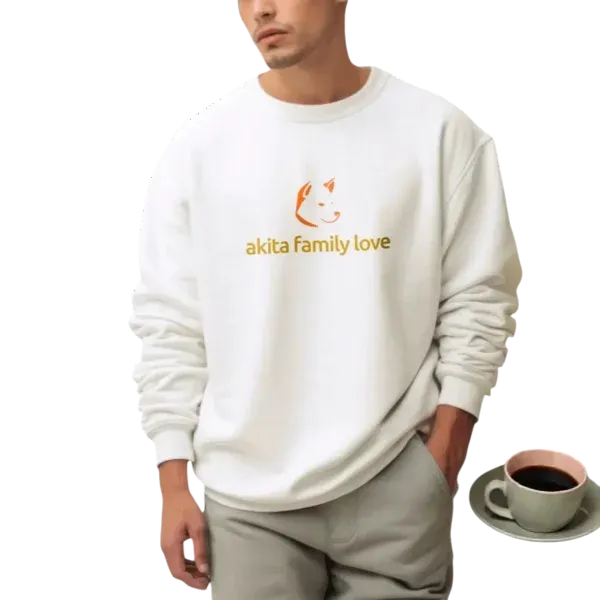 Sweatshirt Akita Family Love – classic cotton polyester crewneck with brand logo