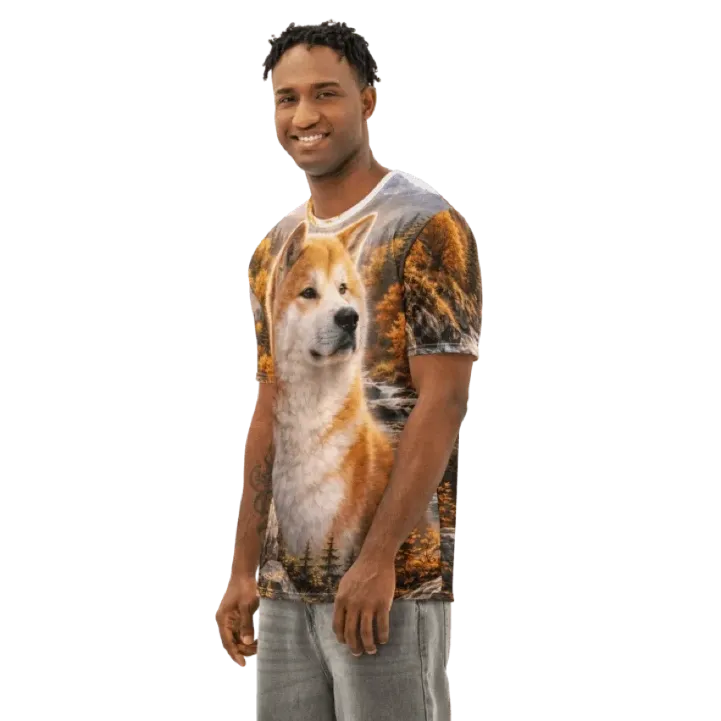 T-shirt all-over print Akita artwork