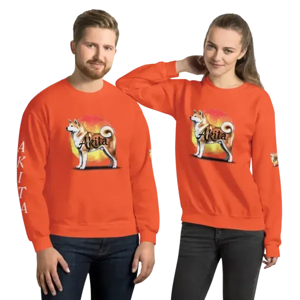 Classic 50/50 cotton polyester sweatshirt – Unisex Sweatshirt with Akita design